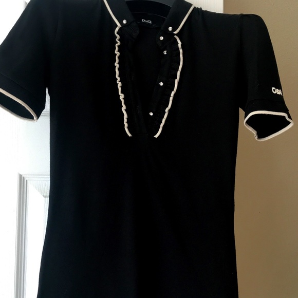 D&G Black Short Sleeve Tee with White Trim - Picture 1 of 8